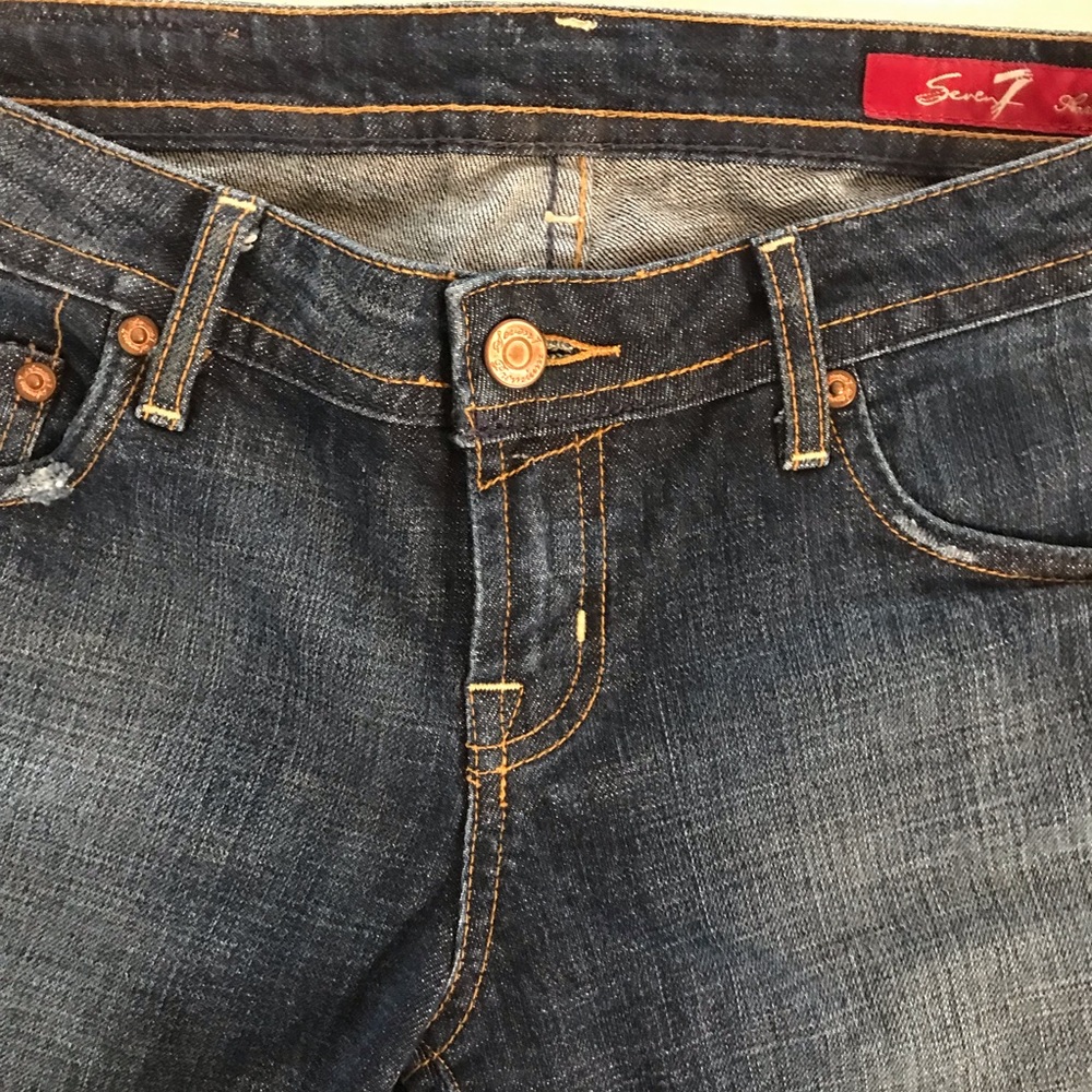 Seven Flare Dark Wash Low Rise Size 28